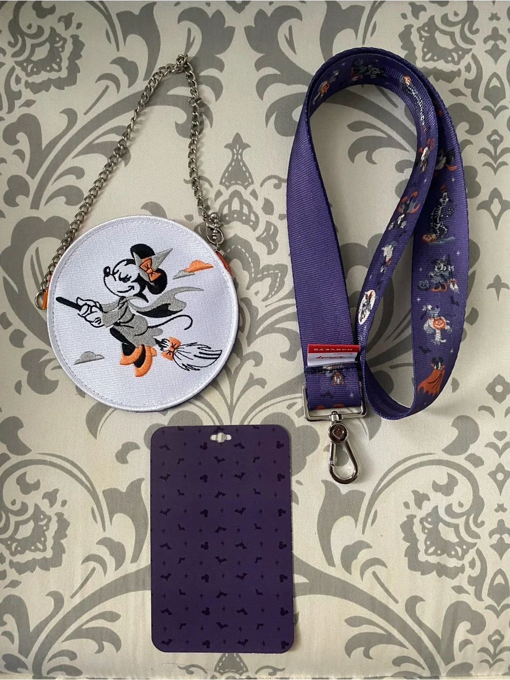 Disney Mickey and Friends Purple Halloween Lanyard and Coin Purse Set by Harveys